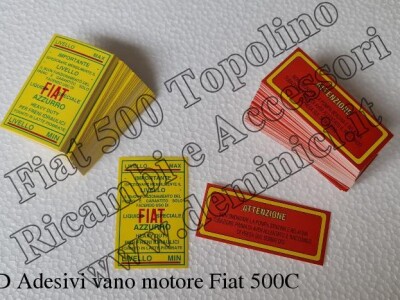 Art. C028D Adesivi vano motore Fiat 500C