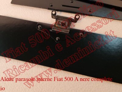 Art.C025A Alette parasole interne Fiat 500 A nere complete di ancoraggio