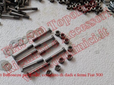 Art.T007A Kit Bulloncini per Bielle, completo di dadi e fermi Fiat 500 A/B/C ( n°8 ) 