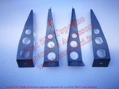 Art. C013V Staffe Posteriori supporto paraurti dx e sx Fiat 500 C trasf./berlina