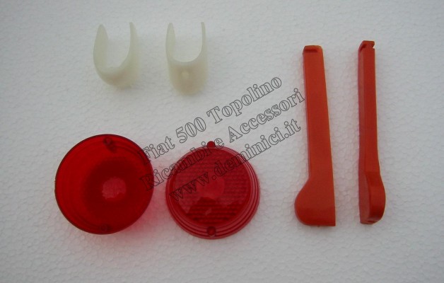 Plastica fanalino alluminio parafango anteriore, Plastica fanale posteriore: fiat 500C. Plastica freccia a bandiera: fiat 500 A/B/C