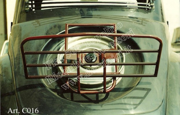 Portapacchi posteriore Fiat 500 A B (riprodotto da campione dell’epoca)