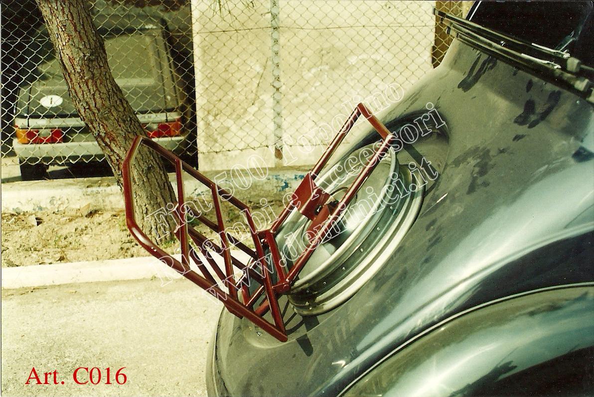 Portapacchi posteriore Fiat 500 A B (riprodotto da campione dell’epoca)