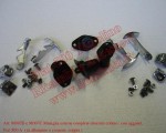 Art. M007B e M007C Maniglie esterne complete chiusura cofano : con agganci, Fiat 500 A  ( in alluminio o cromate. coppia )