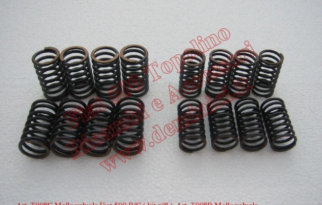 Art. T008C Molle valvole Fiat 500 B/C ( kit n°8 ). Art. T008B Molle valvole Fiat 500 A ( kit n°8 )
