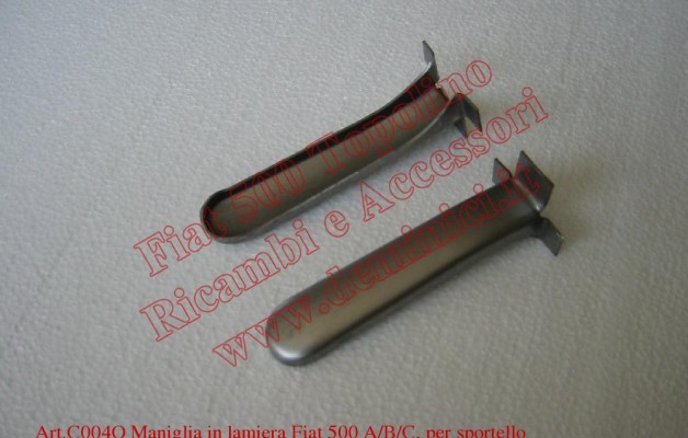Art. C004Q Maniglia in lamiera 500 Fiat A/B/C, per sportello presa aria laterale