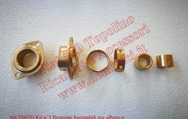 Art. T007D Kit n°3 Bronzine barenabili per albero a camme Fiat 500 A/B/C
