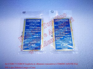 targhetta lubrificazione 500A per sito