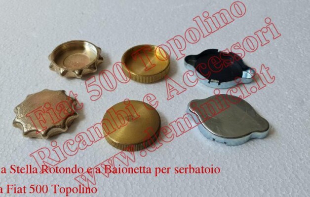 Tappo a Stella Rotondo e a Baionetta per serbatoio benzina Fiat 500 Topolino