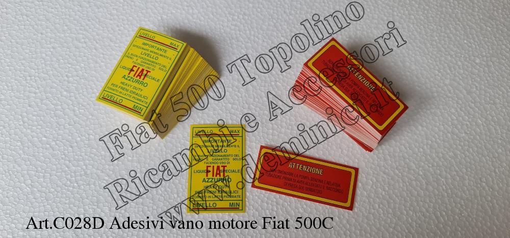 Art. C028D Adesivi vano motore Fiat 500C