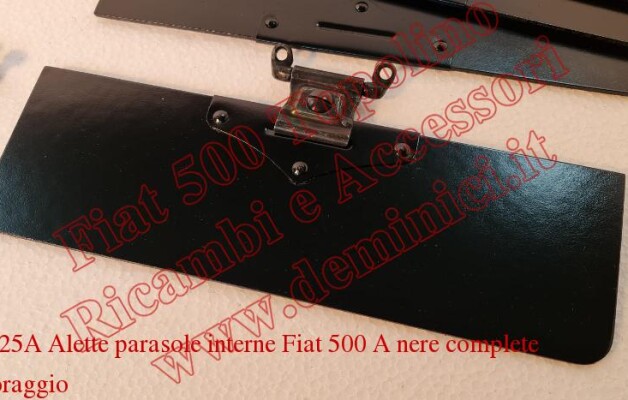 Art.C025A Alette parasole interne Fiat 500 A nere complete di ancoraggio