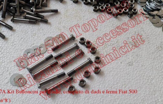 Art.T007A Kit Bulloncini per Bielle, completo di dadi e fermi Fiat 500 A/B/C ( n°8 )