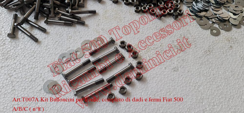 Art.T007A Kit Bulloncini per Bielle, completo di dadi e fermi Fiat 500 A/B/C ( n°8 )
