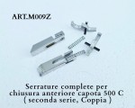 rt. M009Z Serrature complete per chiusura anteriore capota 500 C ( seconda serie dal telaio n° 323162, Coppia )